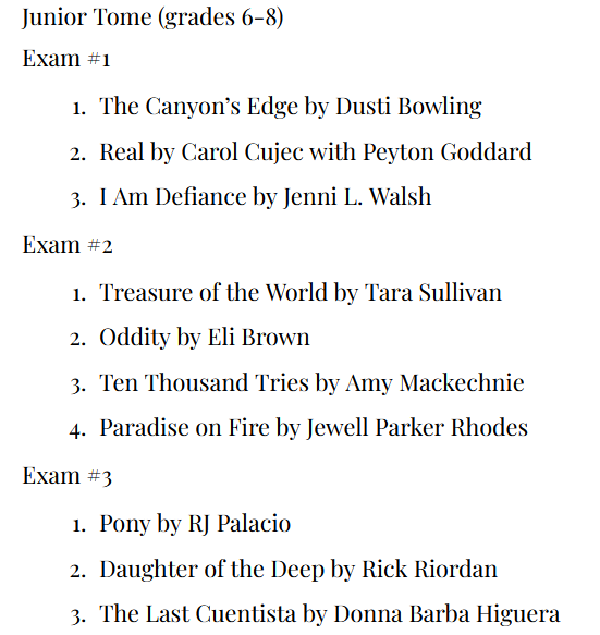 Tomes Schedule